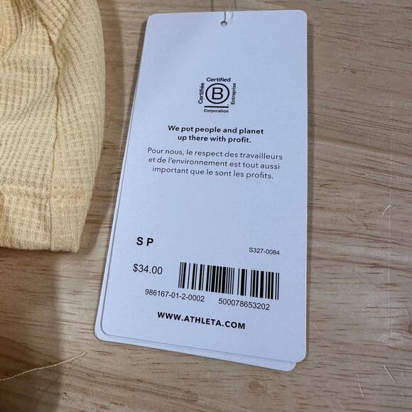 Athleta Wind Down Sleep Shorts Waffle Knit Yellow Women's Size Small NWT - Picture 9 of 12